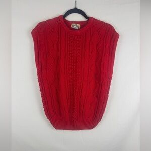 Toffee Red Cable Knit Sweater Vest